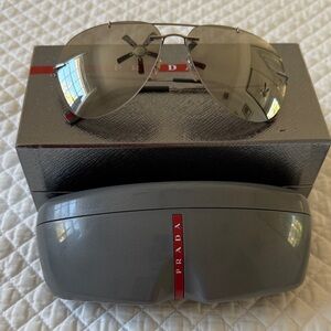New Prada Silver Mirrored Men’s Sunglasses